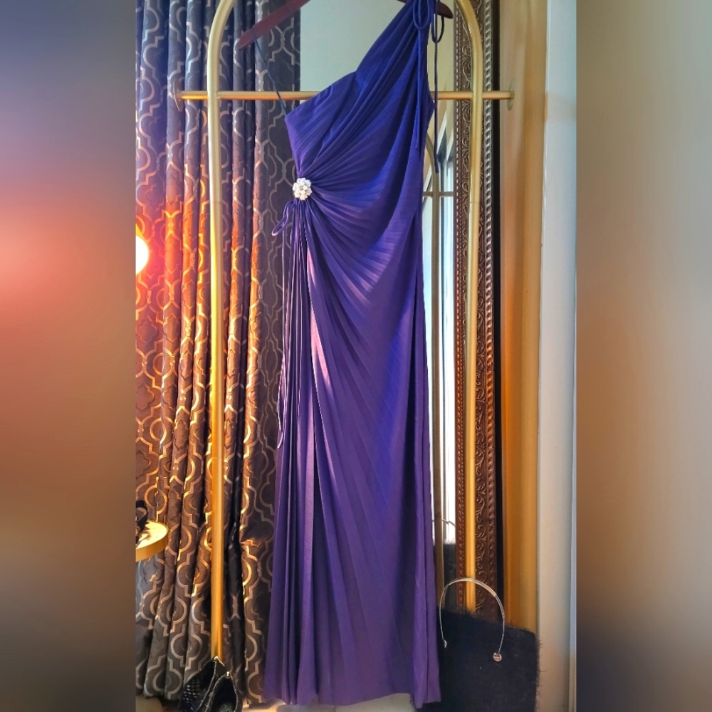 Jack Hartley pleated deep purple dress